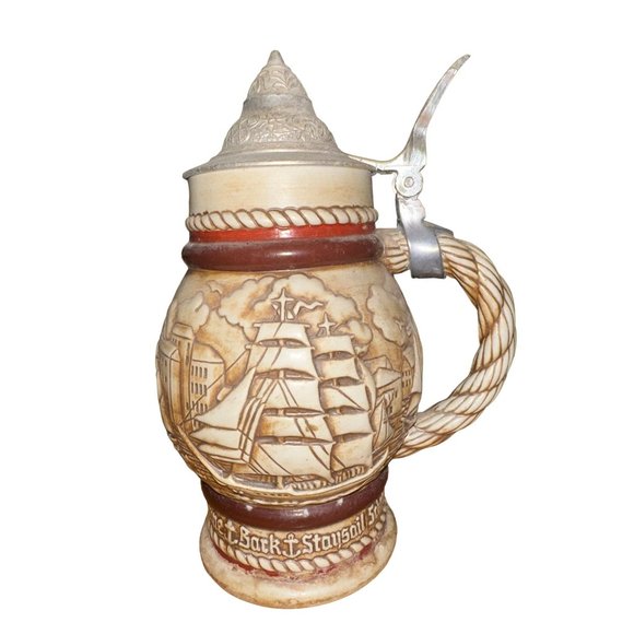 1977 Avon Handcrafted in Brazil Ships Beer Stein - Picture 1 of 4